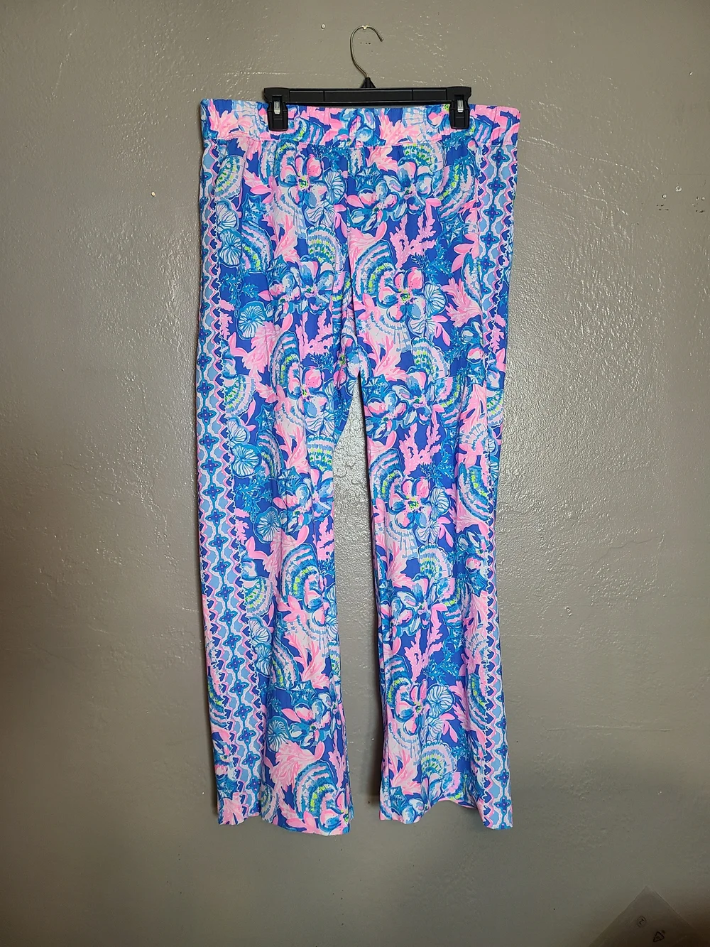 Lilly Pultizer Bal Harbour  Women’s Palazzo Pants Blue Tang Seaside EUC XL - Picture 2 of 10